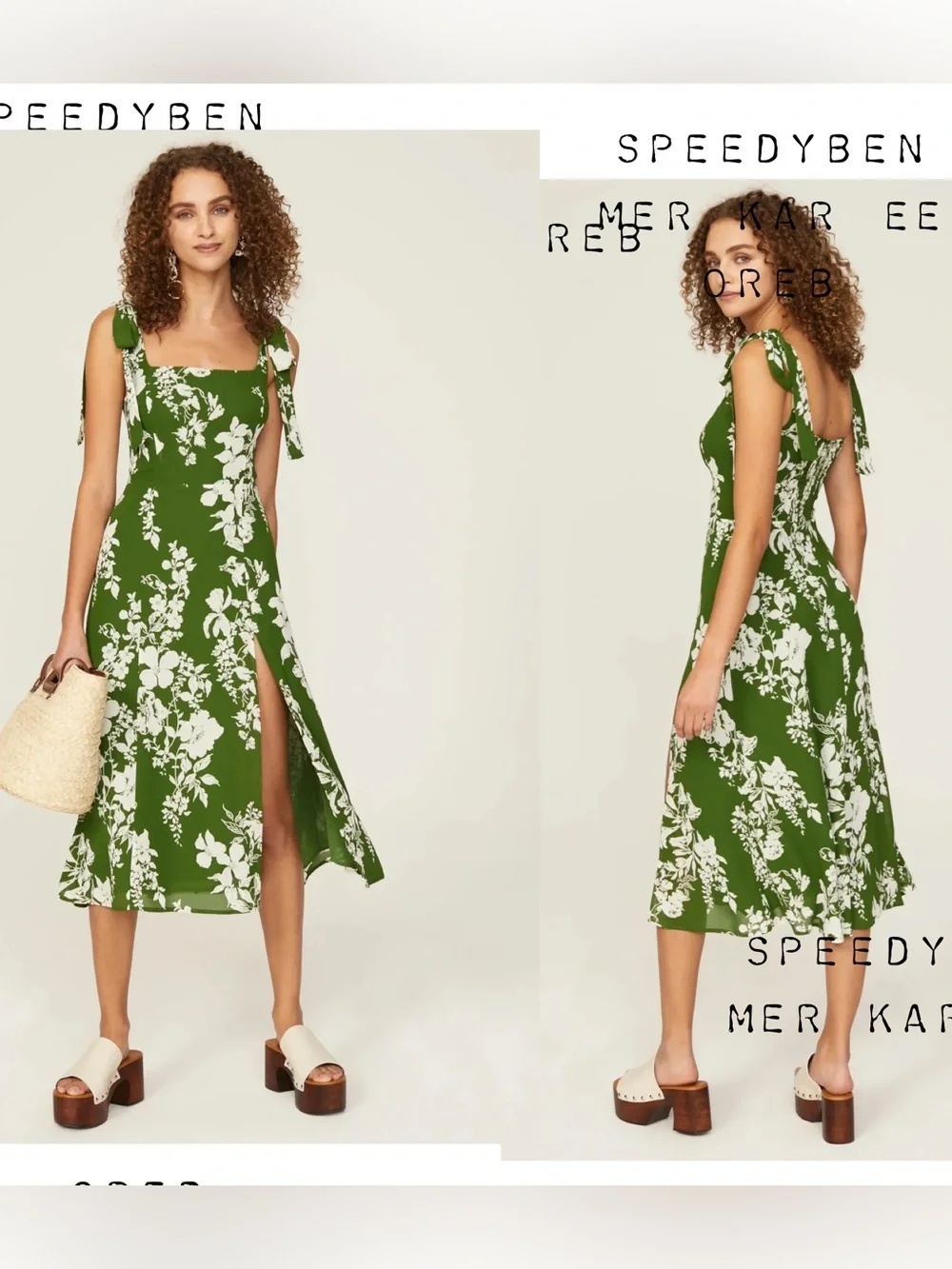 REFORMATION TWILIGHT DRESS GREEN size 2 - Picture 5 of 16